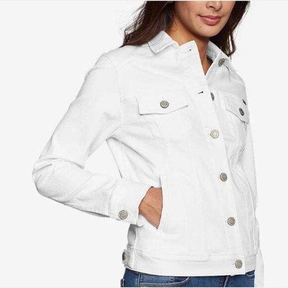 Eddie Bauer Women's White Elysian Denim Jacket - 2XLT - Picture 1 of 7